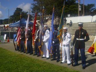 marine and navy flag guard